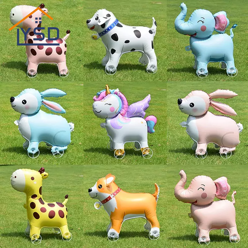 2025 NOWOŚĆ WESTRED Wheeled Animal 3D Foil Balon Ballon Ballon Dzieci