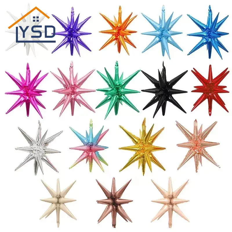 Wybuchające balony foliowe w kształcie gwiazdek