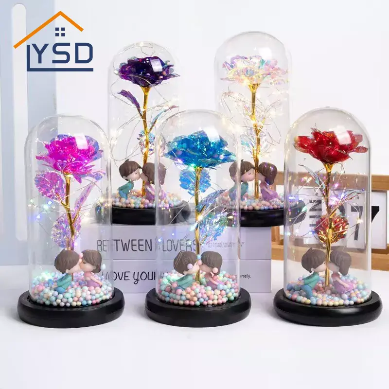 Walentynki Kwiaty ze szklaną kopułą